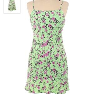Zara floral green mini dress